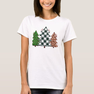 Cool Holiday Roter Karo Weihnachtsbaum T - Shirt