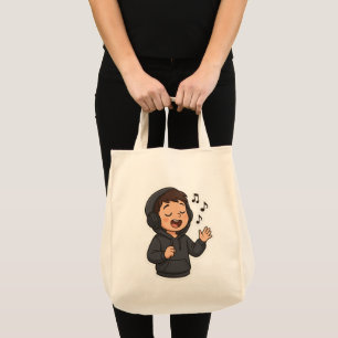 Cool Hoodie Boy Singsticker 🎧 Music Lover A Tragetasche