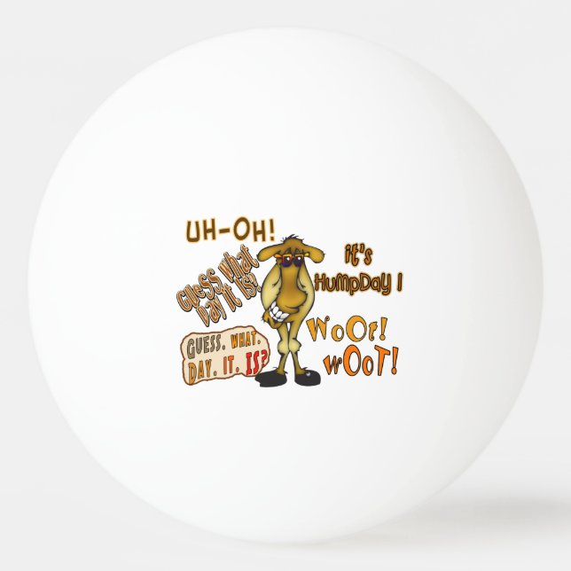 Cool Humpday Camel mit Shades Tischtennisball (Vorderseite)