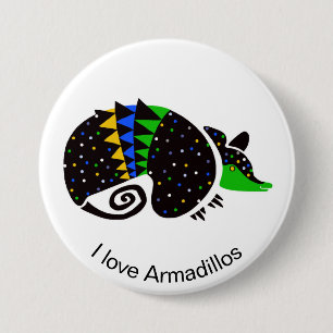 Cool I Liebe ARMADILLO - Gefährdete Tiergrafik Button