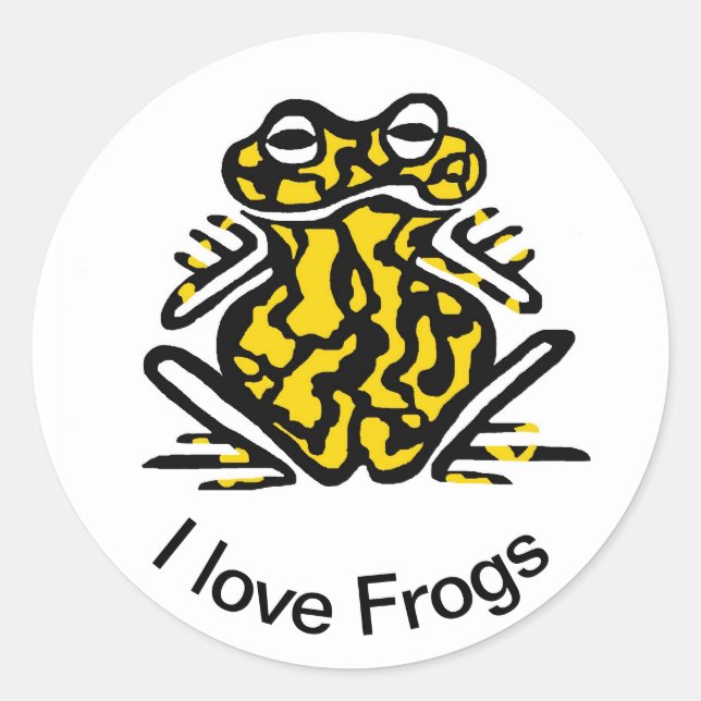 Cool I Liebe FROGS - Naturschutz Runder Aufkleber (Vorderseite)