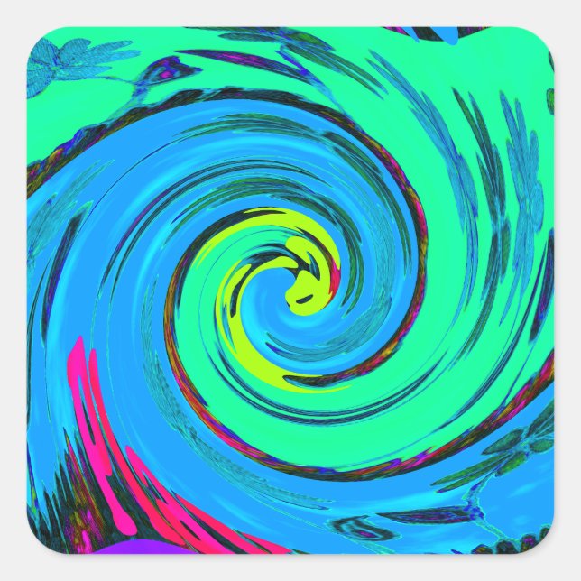 Cool I Liebe Hawaii: Design von Blumenmustern für  Quadratischer Aufkleber (Vorderseite)