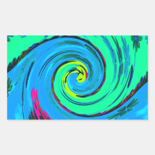 Cool I Liebe Hawaii: Design von Blumenmustern für Rechteckiger Aufkleber