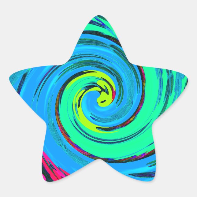 Cool I Liebe Hawaii: Design von Blumenmustern für  Stern-Aufkleber (Vorderseite)