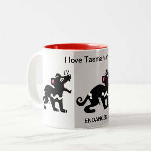 Cool I Liebe Tasmanische Teufel - Zwei-Tone-Kaffee Zweifarbige Tasse