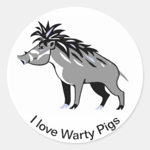 Cool I Liebe Warme SCHWEINE - Tierliebhaber - Natu Runder Aufkleber