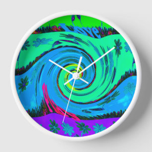 Cool I Love Hawaii: Florale Pop-Art-Musterdesign Uhr