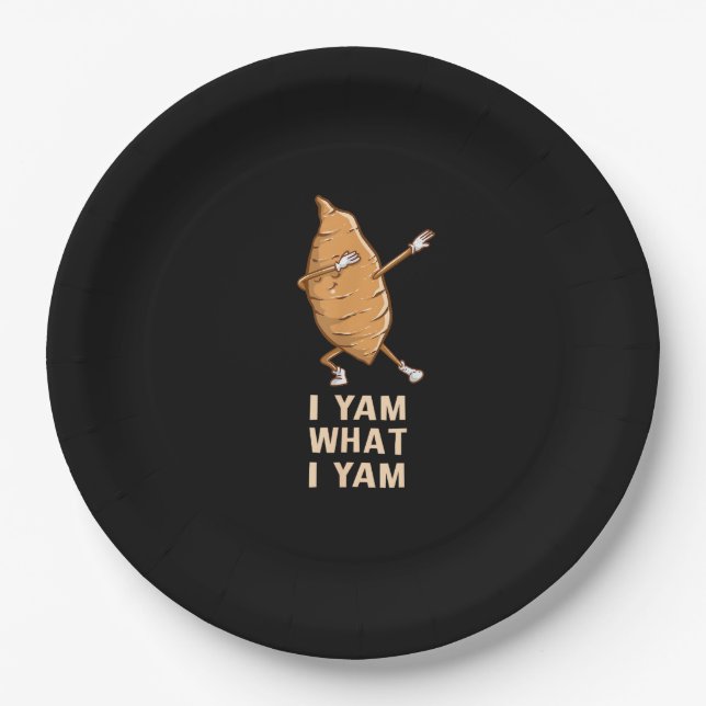 Cool I Yam What I Yam - Funny Dabbing Fan Dancer Pappteller (Vorderseite)