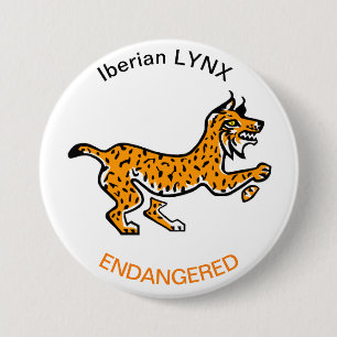 Cool Iberian LYNX - Animal activist - Wildlife - Button