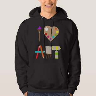 COOL ICH LIEBE KUNST LUSTIGE FARBENFREUDIGE ZUKUNF HOODIE