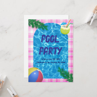 COOL! 🏖️ im Sommer - Pool Party Einladung