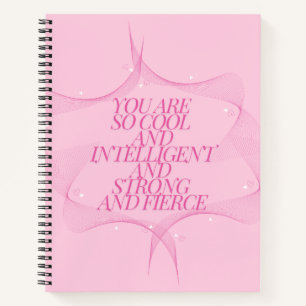 Cool, Intelligent, Stark, Furchtlos, Chefin, Rosa Notizbuch