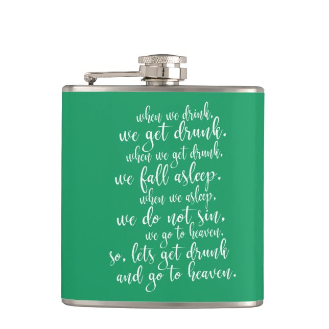 Cool Irish Toast St. Patrick's Day Green & White Flachmann (Vorderseite)