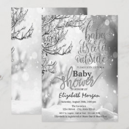 Cool ist die kalte Outside Winter Tree Babydusche Einladung
