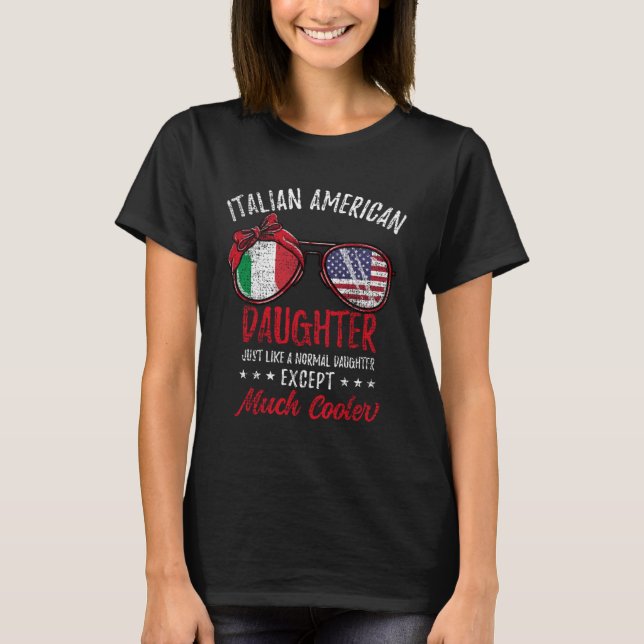Cool Italian American Daughter Italian Roots Vinta T-Shirt (Vorderseite)