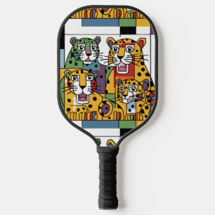 Cool Jaguar Jungle Cats Abstrakt Pickleball Schläger