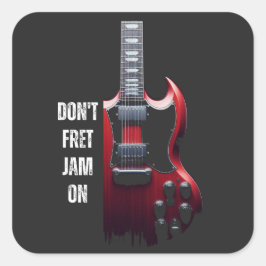 Cool Jam Guitar Teacher Quadratischer Aufkleber