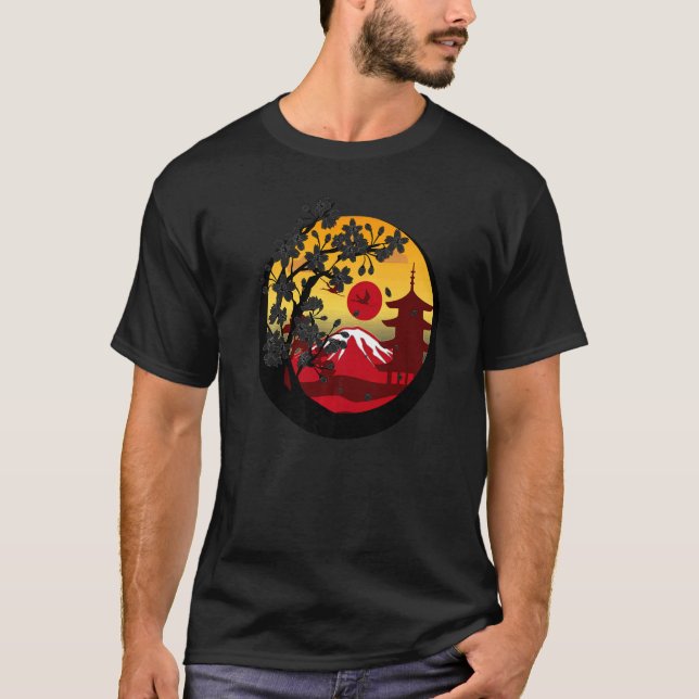 Cool Japanese Mountain Cute Japanese View Graphica T-Shirt (Vorderseite)
