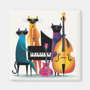 Cool Jazz Cats Musiker Band Magnet