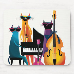 Cool Jazz Cats Musiker Band Mousepad