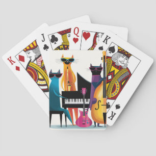 Cool Jazz Cats Musiker Band Spielkarten