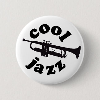 cool jazz print silhouette trumpet button
