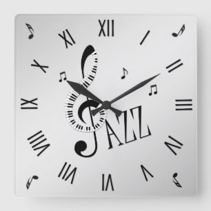 Cool Jazz römische Zahlen Quadratische Wanduhr
