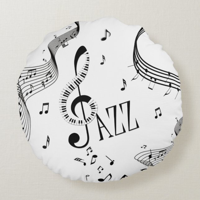 Cool Jazz Rundes Kissen (Rückseite)
