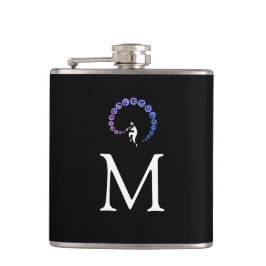 Cool Jazz Trumpet Musician Monogram Blue Lilac Flachmann