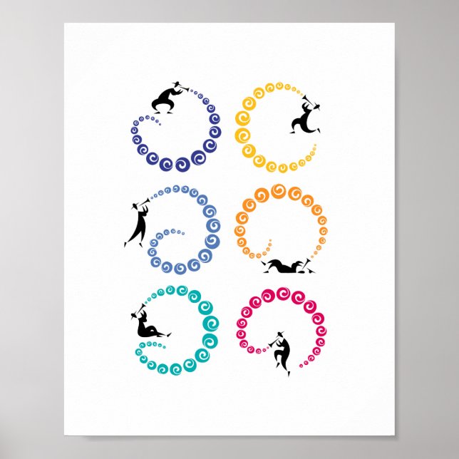 Cool Jazz Trumpet Musician Rainbow Poster (Vorne)