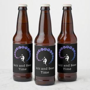 Cool Jazz Trumpet Musiker Blue Lilac Beer Label Bierflaschenetikett