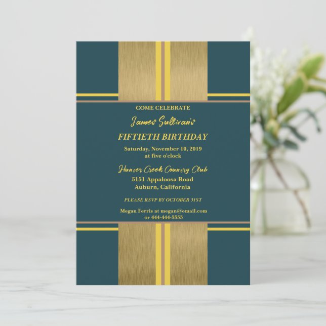 Cool Jazzy Gold Invitation (Debout devant)