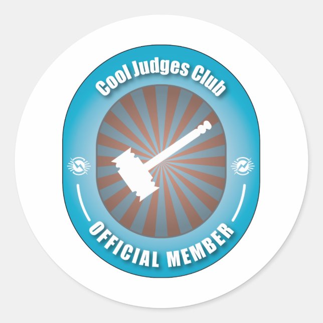 Cool Judges Club Runder Aufkleber (Vorderseite)