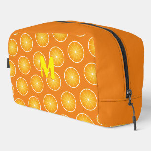 Cool Juicy Orange gelbe Fruchtscheiben Monogramm Waschbeutel