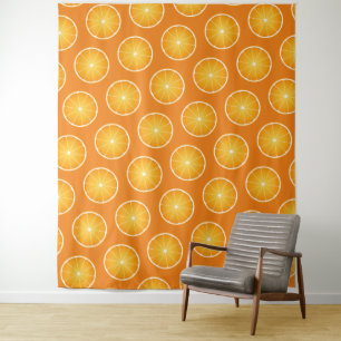 Cool Juicy Orange gelbe Fruchtscheiben Wand Wandteppich