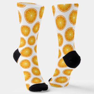 Cool Juicy Orange gelbe Fruchtspalte weiß Socken