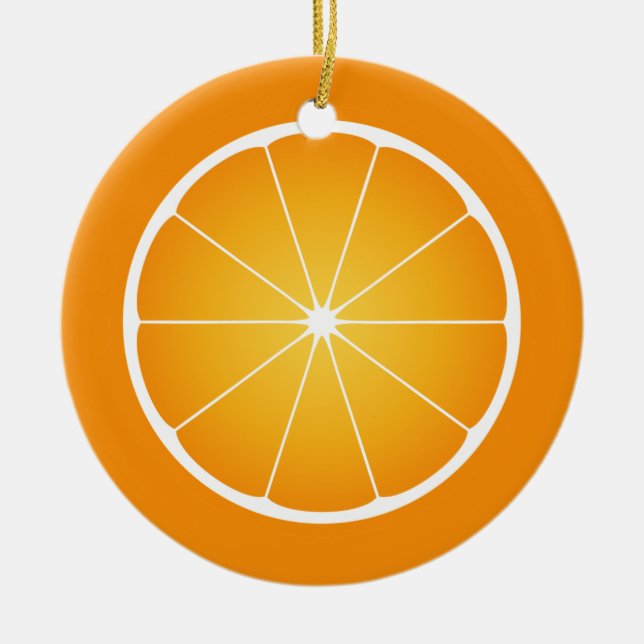Cool Juicy Orange Obstschnitt Keramik Ornament (Vorne)