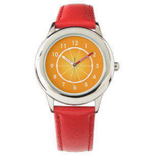 Cool Juicy Orange Obstschnitt mit Zahlen Armbanduhr