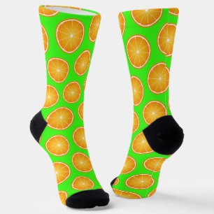 Cool Juicy Orange Obstschnitt Nebel grün Socken