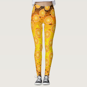 Cool Juicy Orange Schnitte auf Wassertropfen Leggings