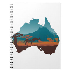 Cool Kangaroo Australien Reiseunterstützung Austra Notizblock