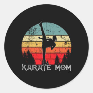 Cool Karate Mama Japanisch Kampfkunst für Mütter Runder Aufkleber