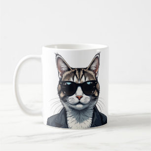 Cool: Katze mit Schatten Kaffeetasse