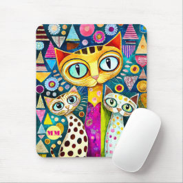 Cool Katzen Abstrakt Mousepad