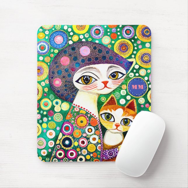 Cool Katzen Abstrakt Mousepad (Mit Mouse)