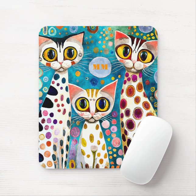 Cool Katzen Abstrakt Mousepad (Mit Mouse)