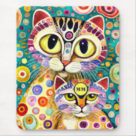 Cool Katzen Abstrakt Mousepad