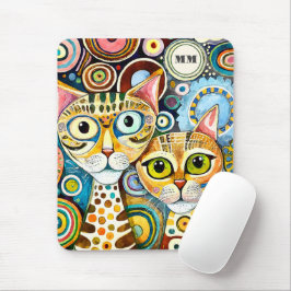 Cool Katzen Abstrakt Mousepad