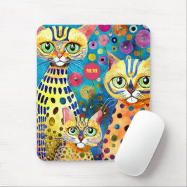 Cool Katzen Abstrakt Mousepad