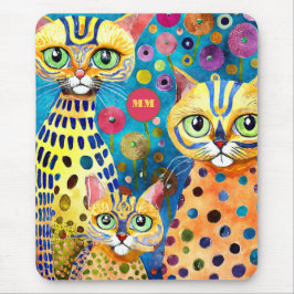 Cool Katzen Abstrakt Mousepad
